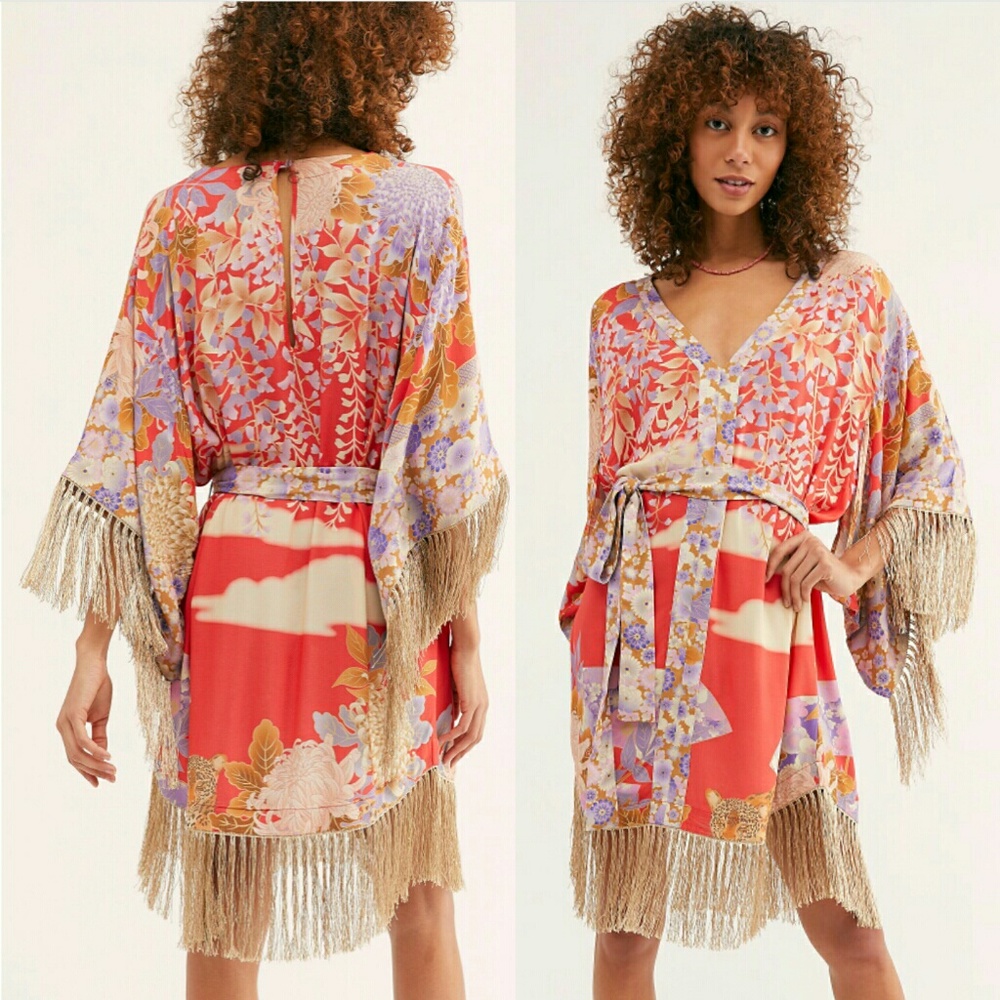 New spell x free people willow tassel mini dress S - Picture 2 of 11